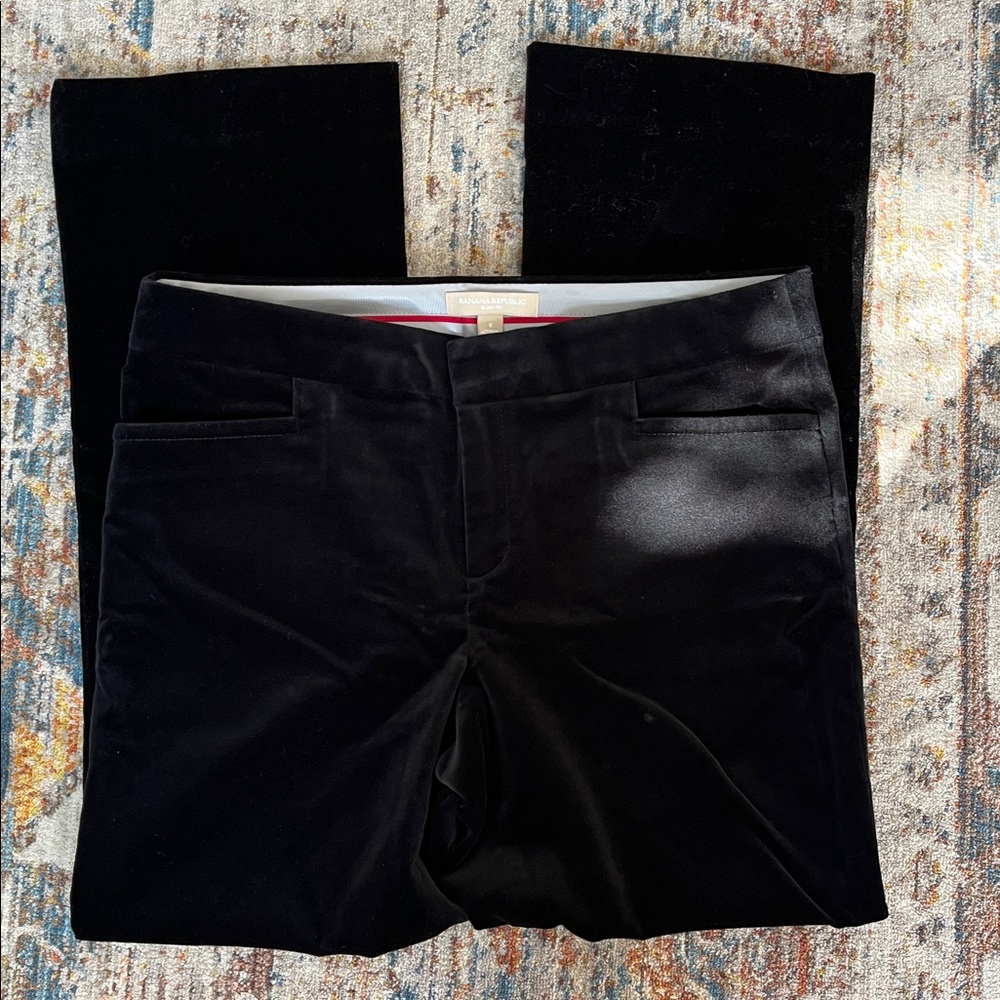 Banana Republic Black Velvet Pants - Picture 3 of 6